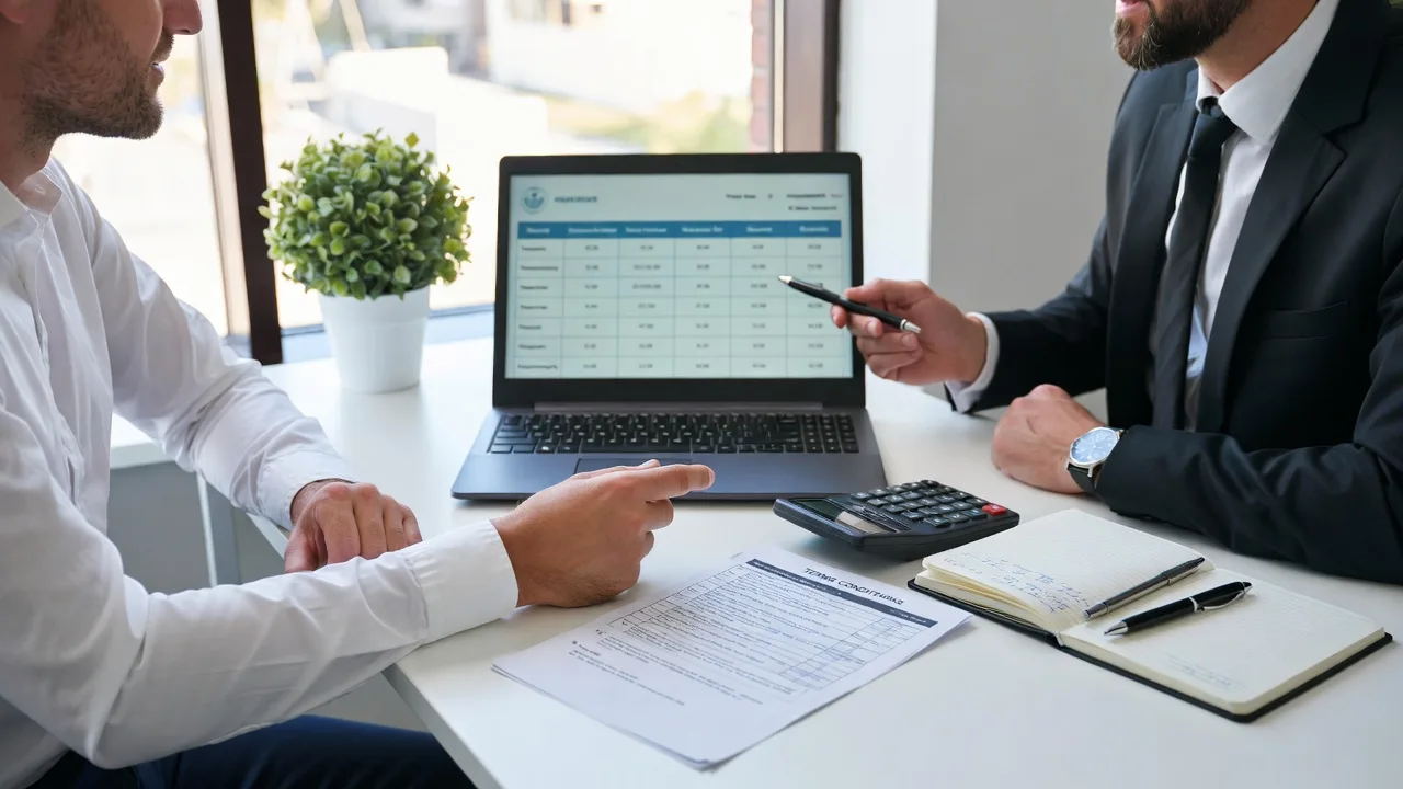 Business owner comparing line of credit offers from different lender types