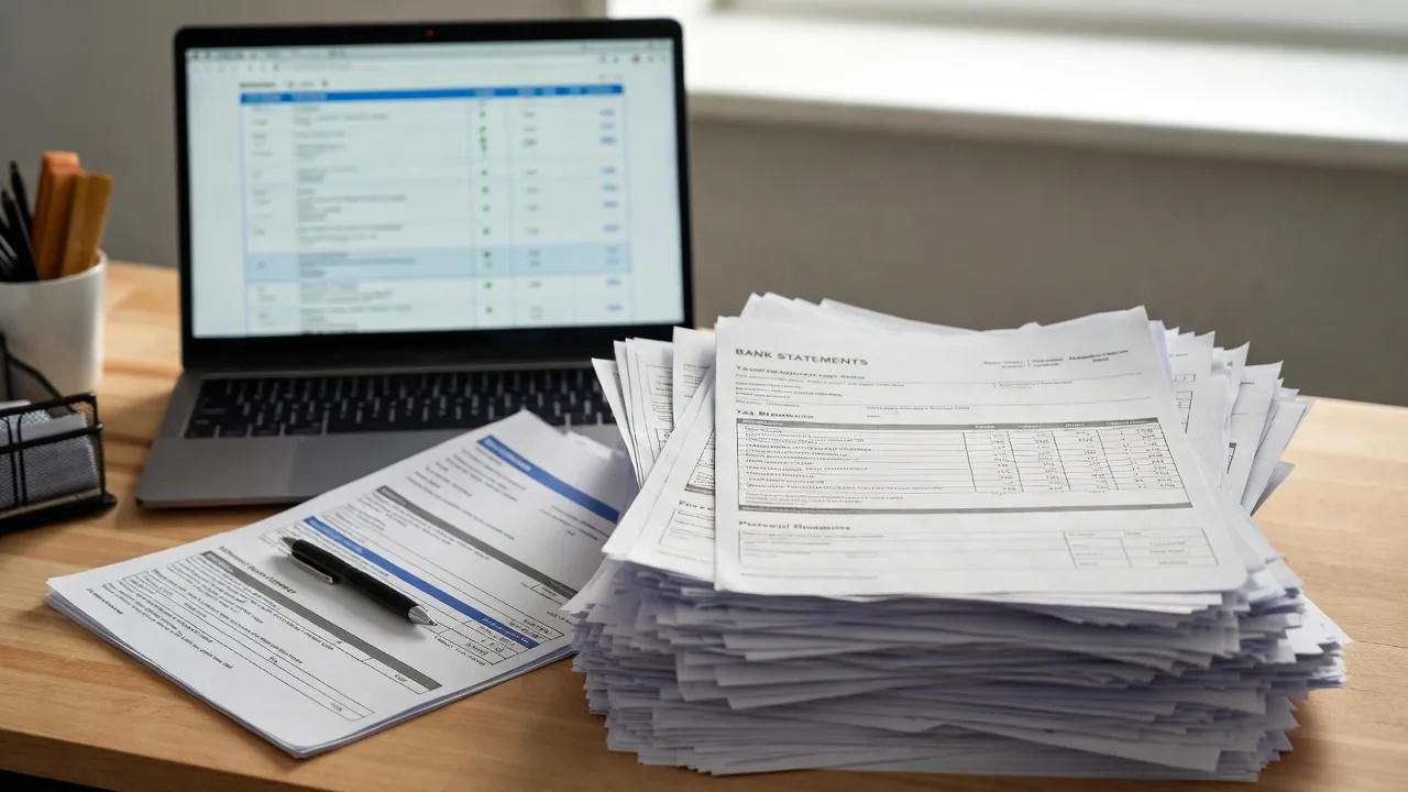 Organized documents prepared for a bad credit business loan application