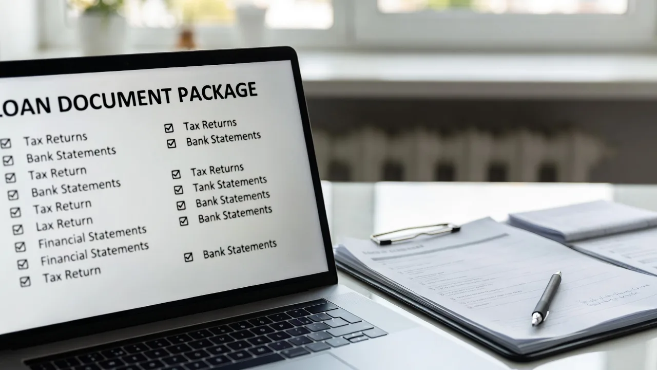 Organized business loan documents prepared for faster application processing