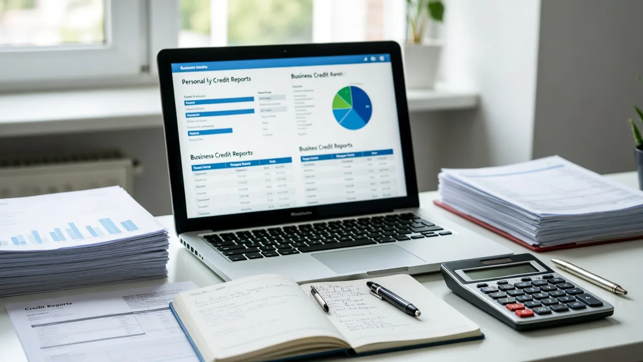 Review of personal and business credit reports for a small business financing application