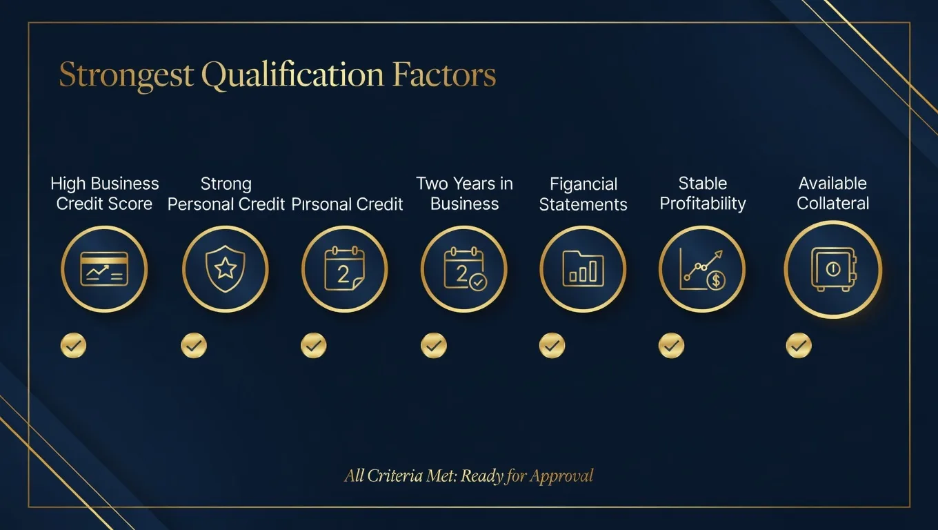Checklist of the main requirements for qualifying for lower working capital loan rates.