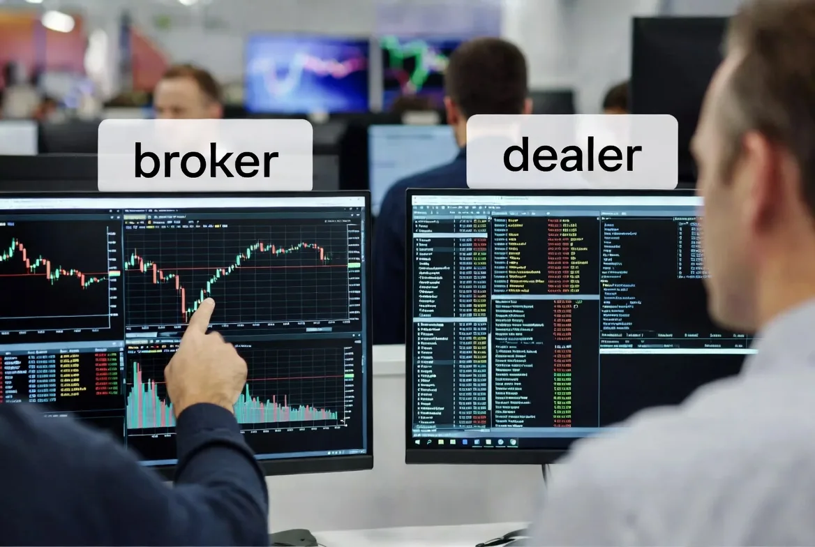 broker versus dealer roles in securities transactions