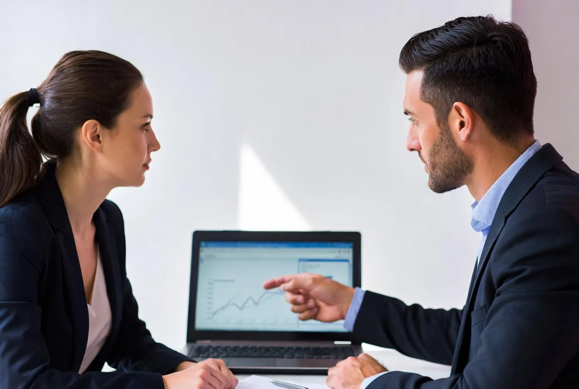 financial advisor discussing investment strategy with client