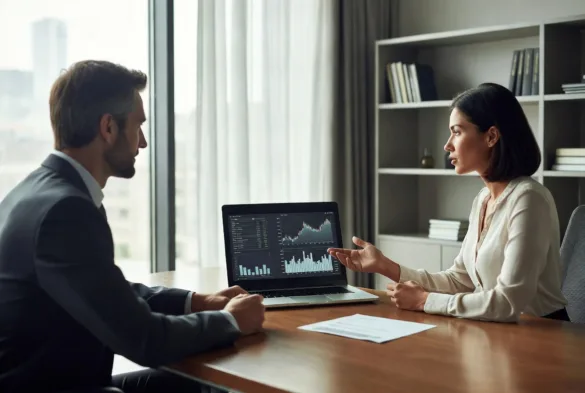 ultra high net worth family discussing investments with advisor