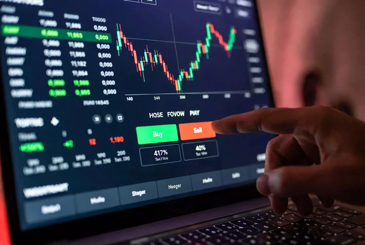 placing a stock trade on a trading platform interface