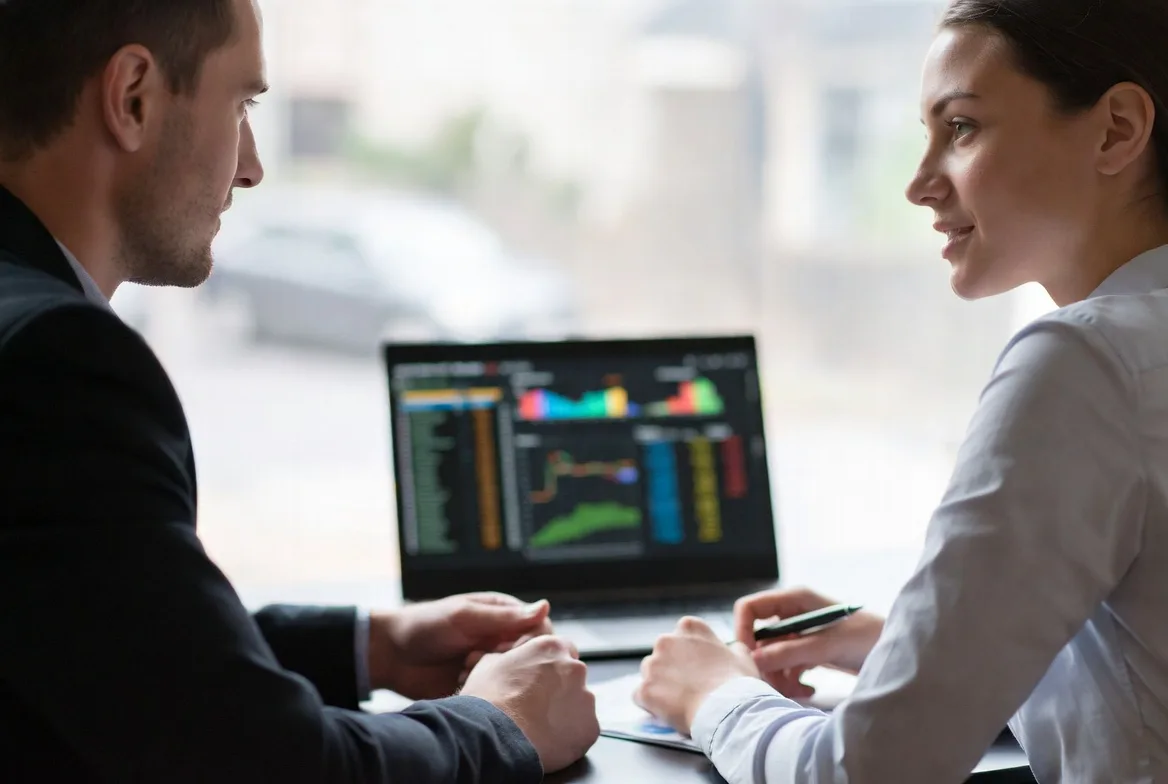 client meeting with private wealth advisor discussing strategy