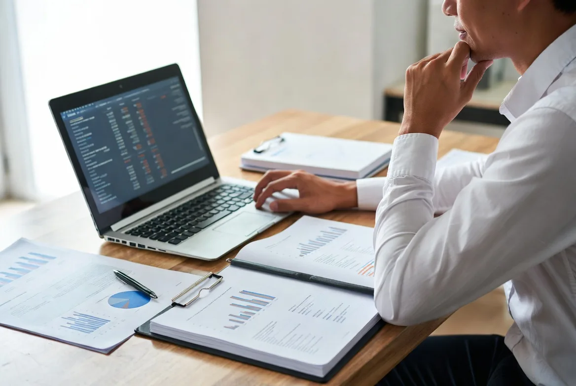 institutional investor analyzing large investment portfolio