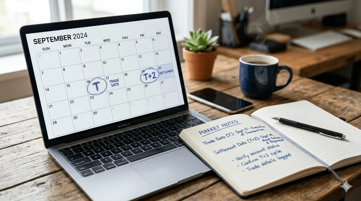 trade date versus settlement date marked on calendar