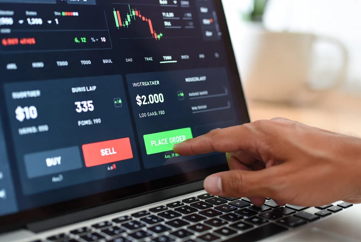 placing a trade through a brokerage platform